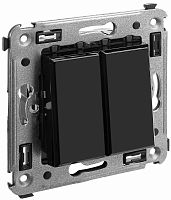 Выключатель без рамки DKC Avanti 2-кл. черный квадрат картинка